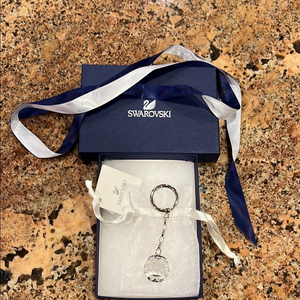 Swarovski NEW Silver Keychain with Crystal Charm